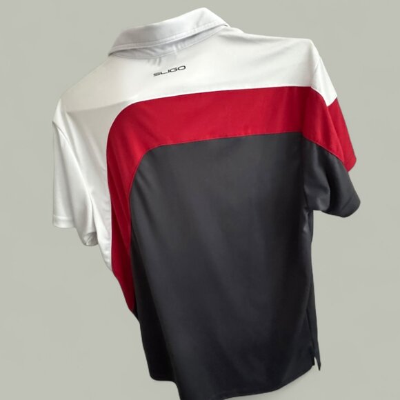 Sligo Men Golf Polo Shirt Red White and Gray Short Sleeves Collar size Medium - Picture 3 of 6